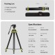 Cayer BV01 Compact Video Tripod, 65" Twin Tube Fluid Head 13.2 Lb